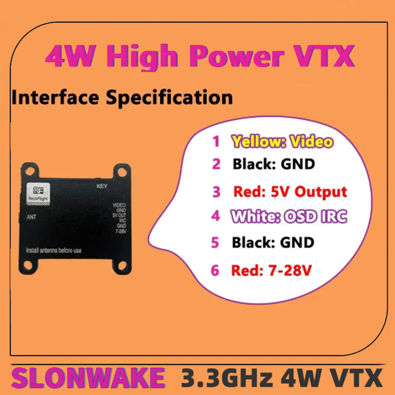 SLONWAKE FPV 3.3G 16CH 4000mW  - Vtx Video Transmitter incelemesi ve fiyatı