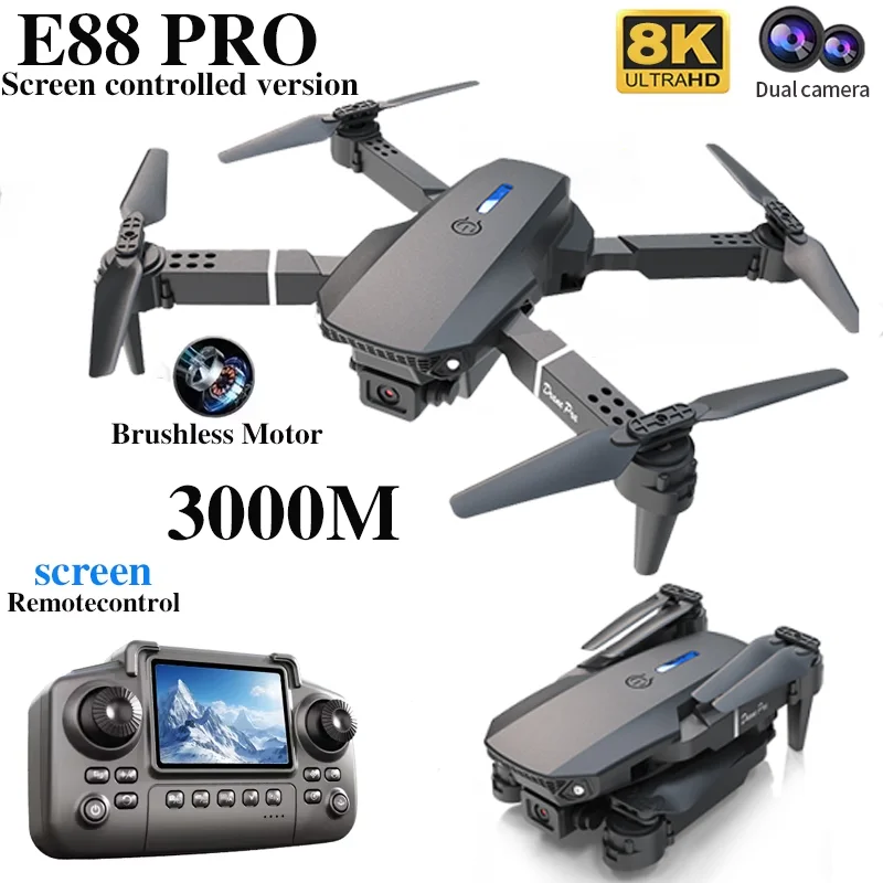 Profesyonel E88 PRO Drone, Ekr - Rc Drone Uav incelemesi ve fiyatı